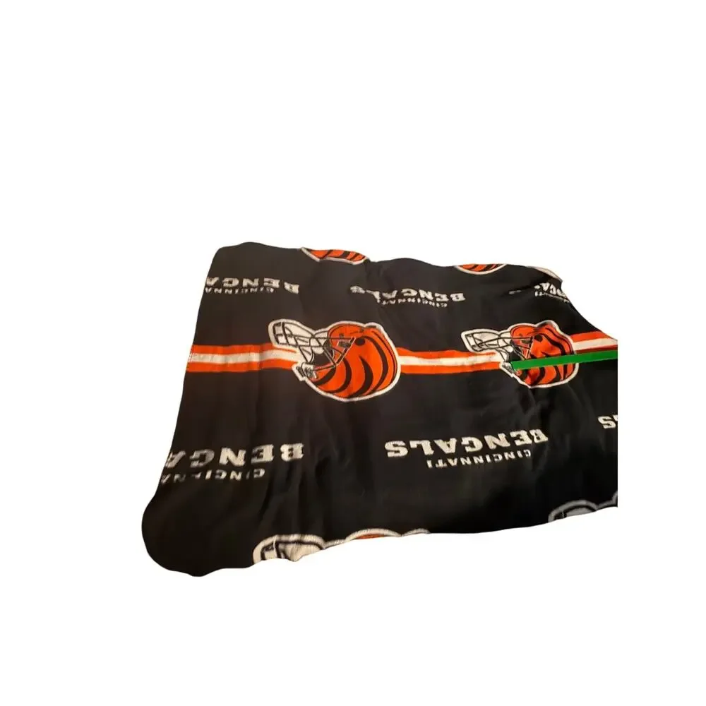 Cincinnati Bengals Throw Blanket Black Orange NFL Team Logo